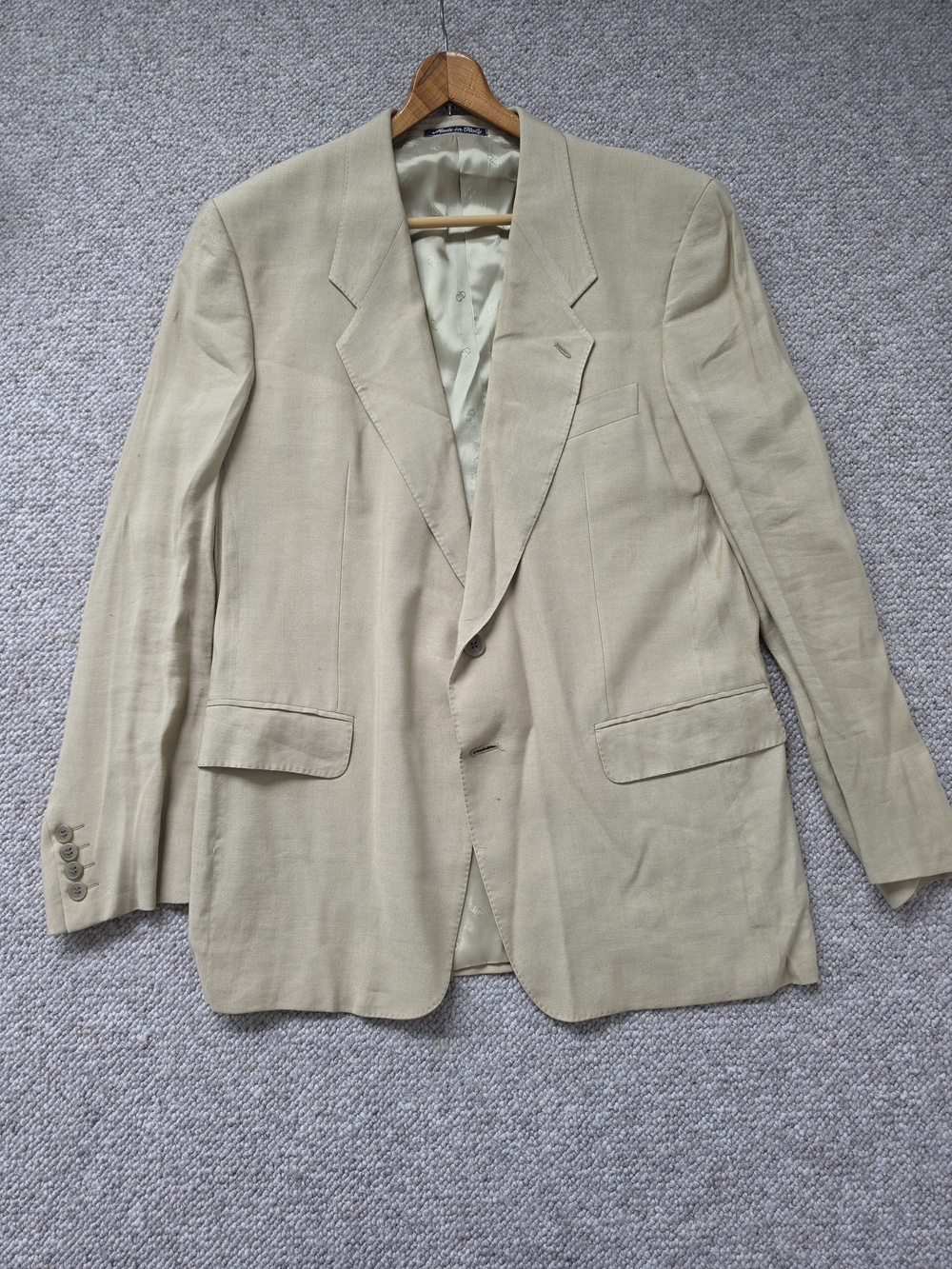 Vintage Christian Dior Monsieur Beige Linen Blend Blazer – Made in Italy 40R